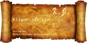 Kilger Júlia névjegykártya